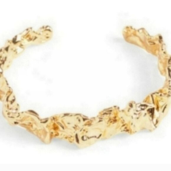 Amber Sceats Emery Cuff Bracelet – 24k Gold Plated Adjustable Made in Italy NWT - Picture 2 of 16